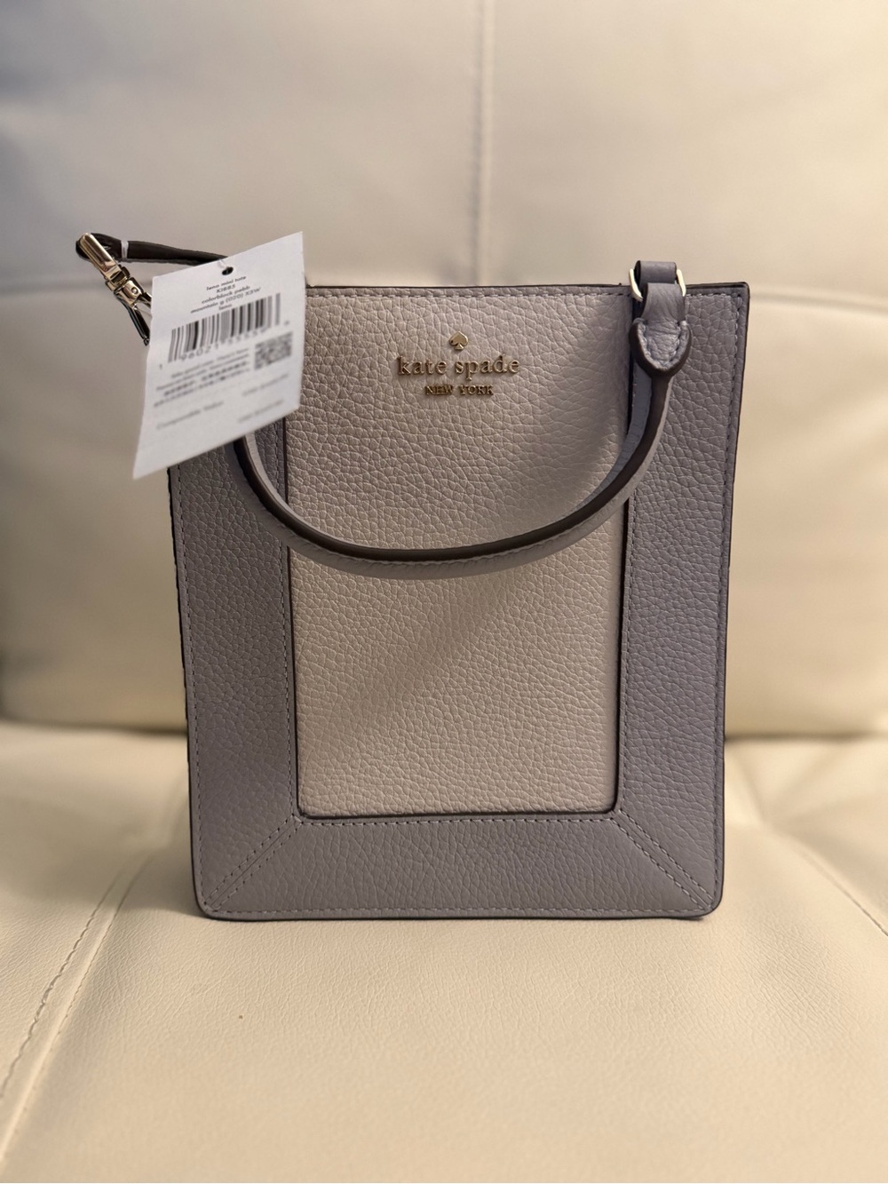 kate spade Two-Tone Gray/Pearl Leather Crossbody Bag